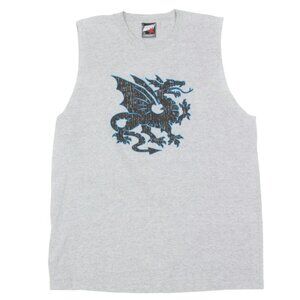Vintage Top Heavy Dragon Gray Tank Top Shirt Size XL Punk Y2K D&D Ren Faire /829